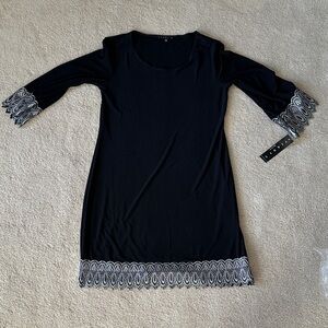 Tiana B. Black Dress with Silver Detailing
